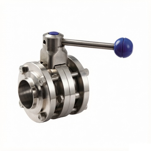 Sanitary Three-Piece Butterfly Valve