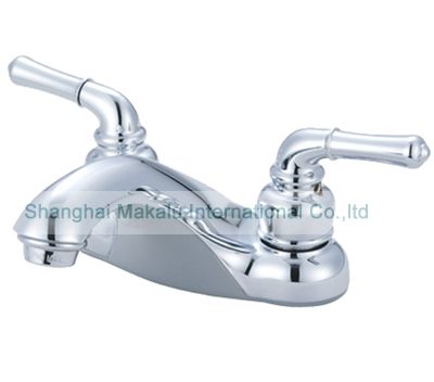 Twin handle centre set bathroom faucet