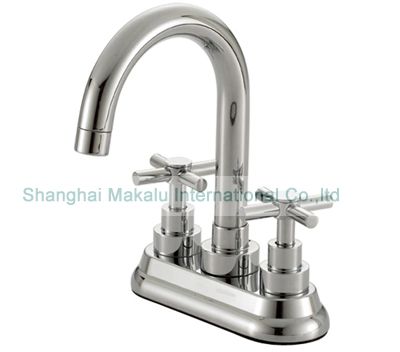 Twin handle centre set bathroom faucet